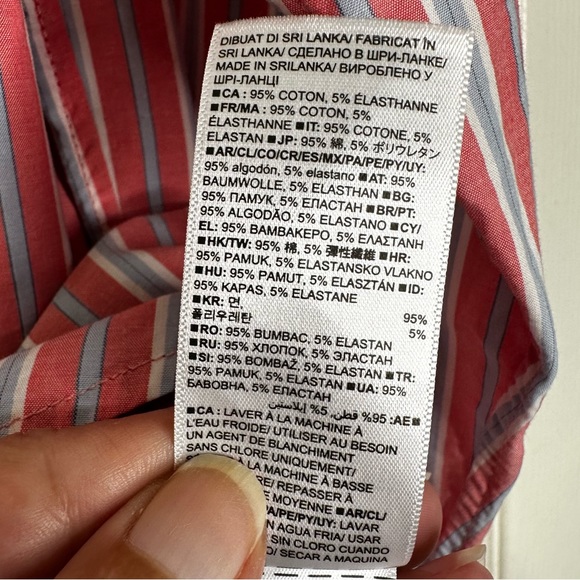 Gap Striped Poplin Stretch Standard Fit Long Sleeve Button Down Shirt Men’s S - Picture 8 of 9